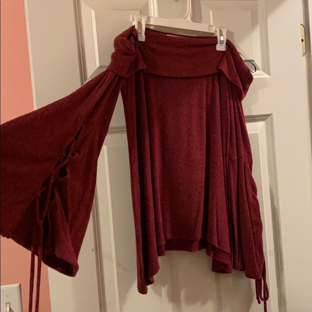 Across the Shoulder Bell Sleeve Sweater